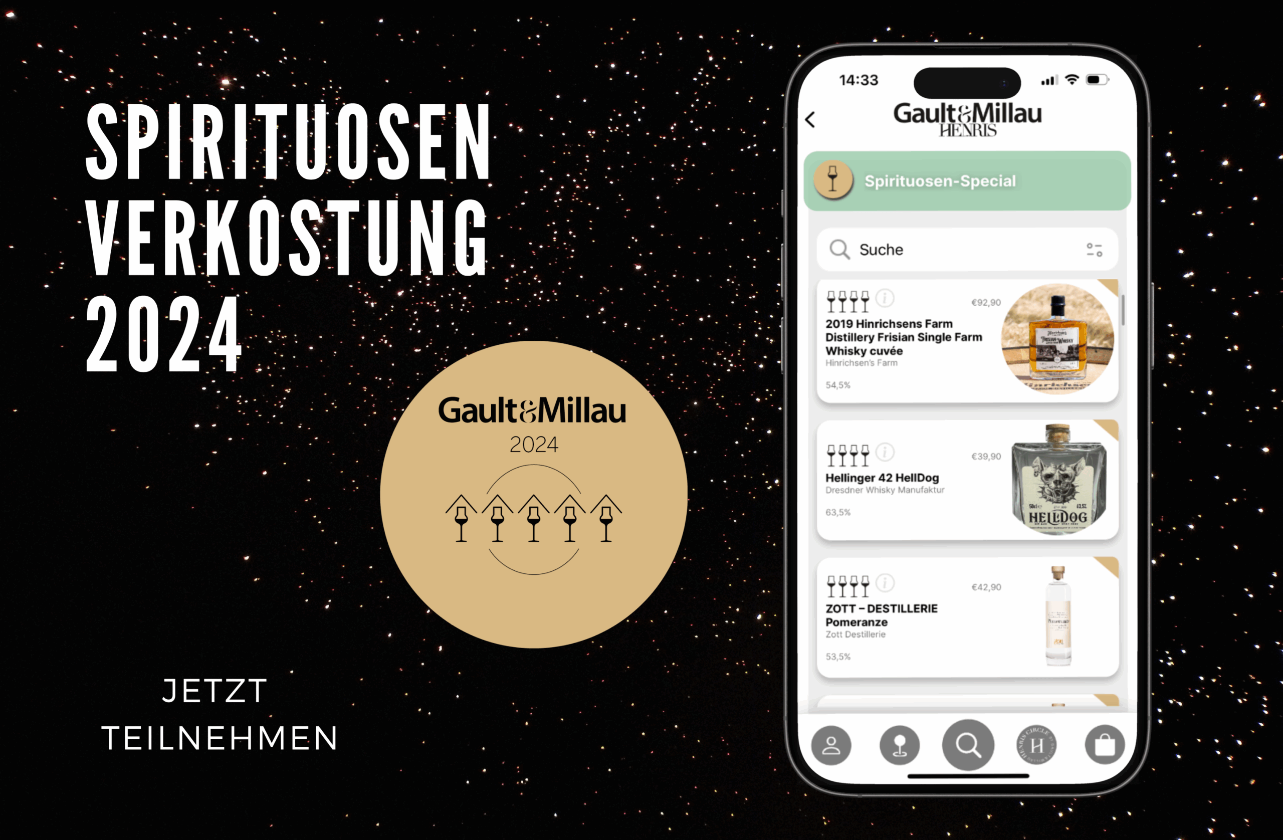 Nehmen Sie teil an der Gault&Millau Spirituosenverkostung!