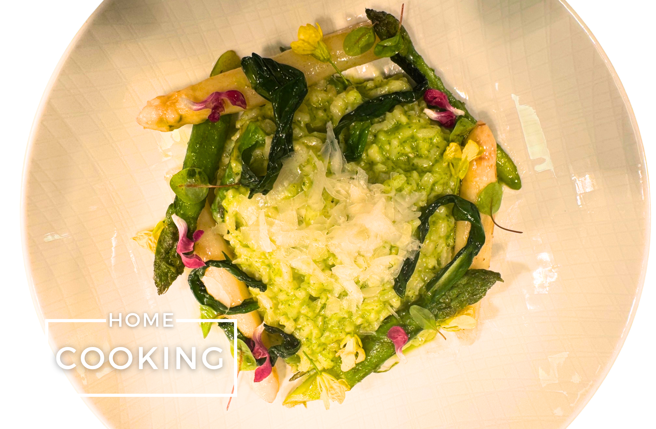 Bärlauch-Risotto mit weißem und grünem Spargel von Christian Binder