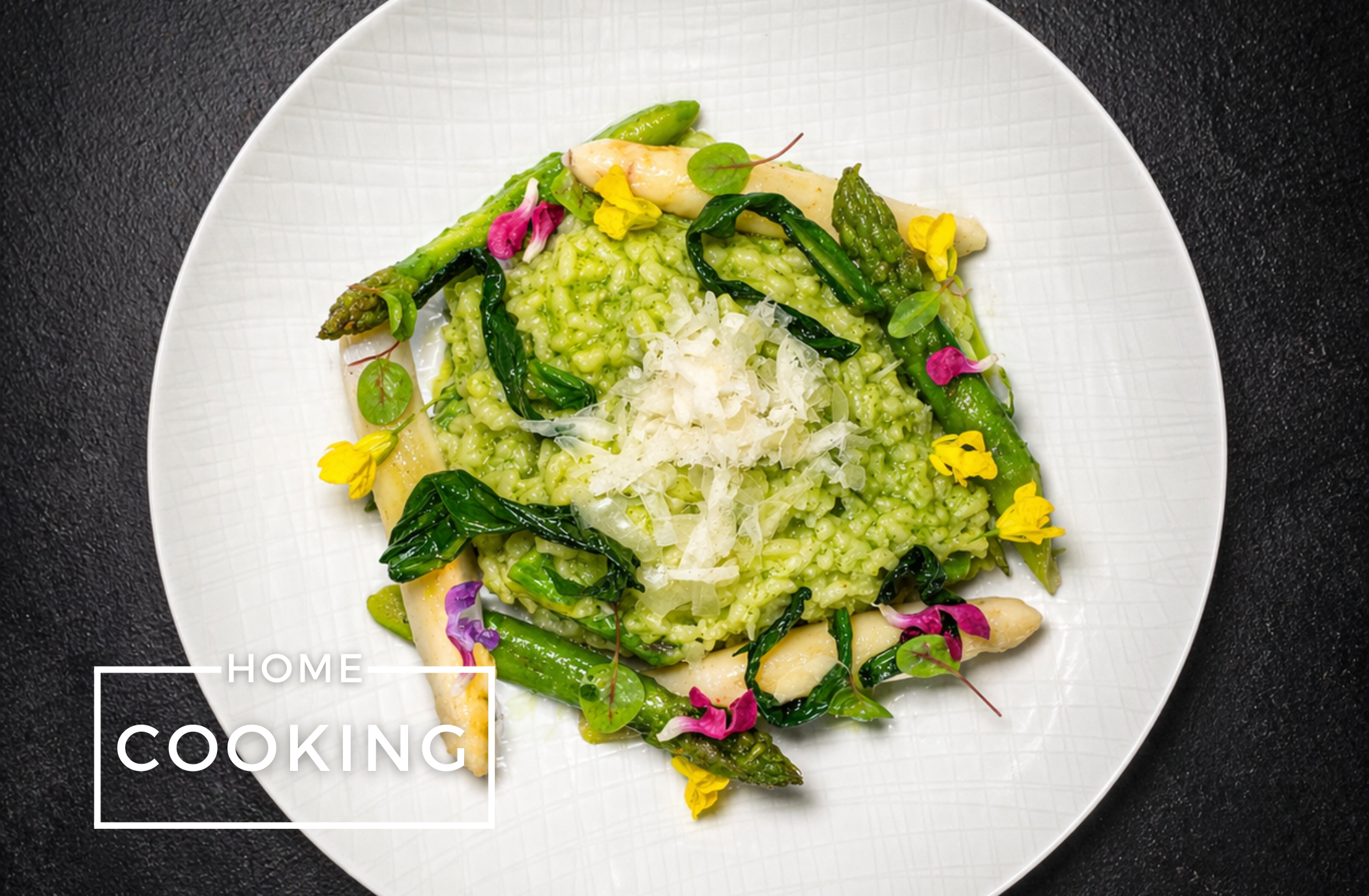 Bärlauch-Risotto mit weißem und grünem Spargel von Christian Binder